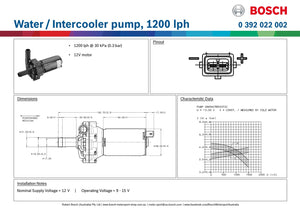 Bosch Water/Intercooler Pump, 1200lph