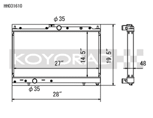 Koyorad Aluminium Racing Radiator - Mitsubishi Evo 7-9