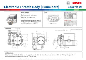 Bosch Motorsports Electronic Throttle Body - 60mm Bore