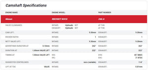 Kelford Camshaft Set - RB25 VCT