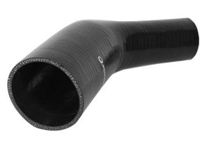 Black silicone reducer hose for vehicle engine parts, displaying the Sonic Performance brand logo.