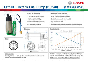 Bosch Motorsports FPx-HF - In-tank Fuel Pump. Up to 540 l/h (BR540)
