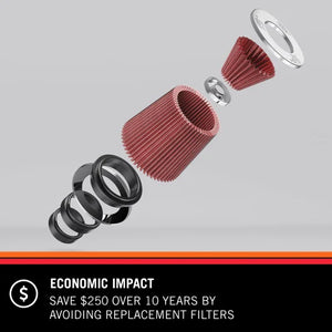 K&N Universal Pod Filter - 3.5" Inlet - 4.5" Tall x 4.625" Base Outside Diameter