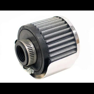 K&N Crank case vent air filter - 25mm ID, Chrome Top