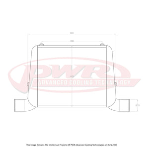 PWR 3" Outlets 68mm Intercooler - Mazda RX2-RX7 Series 1-3 12AT/13BT Rotary 70-85