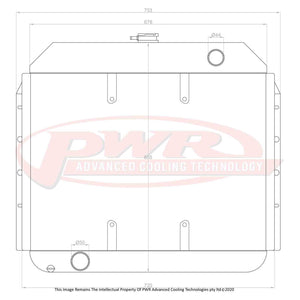 PWR 55mm Radiator - Ford F100 V8 52-56