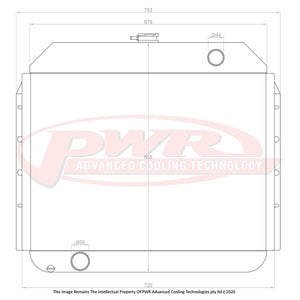 PWR 55mm Radiator - Ford F100 V8 52-56