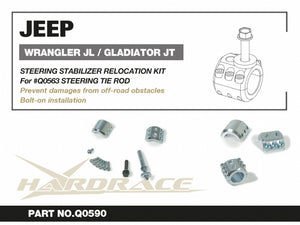 Hardrace Steering Stabilizer Relocation Kit - Jeep Gladiator JT, Wrangler JL