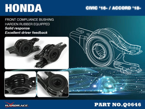 Hardrace Front Lower Compliance Bushing Kit - Honda Accord CV1/2/3, Civic FC, FK