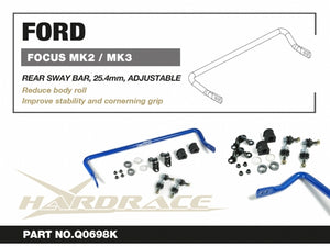 Hardrace Rear Sway Bar Full Kit - Ford Focus Mk2 (no RS), Mk3 (no ST/RS)