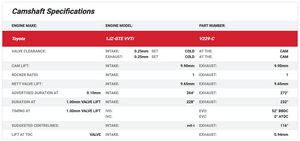 Kelford Camshaft Set - 1JZ VVTi