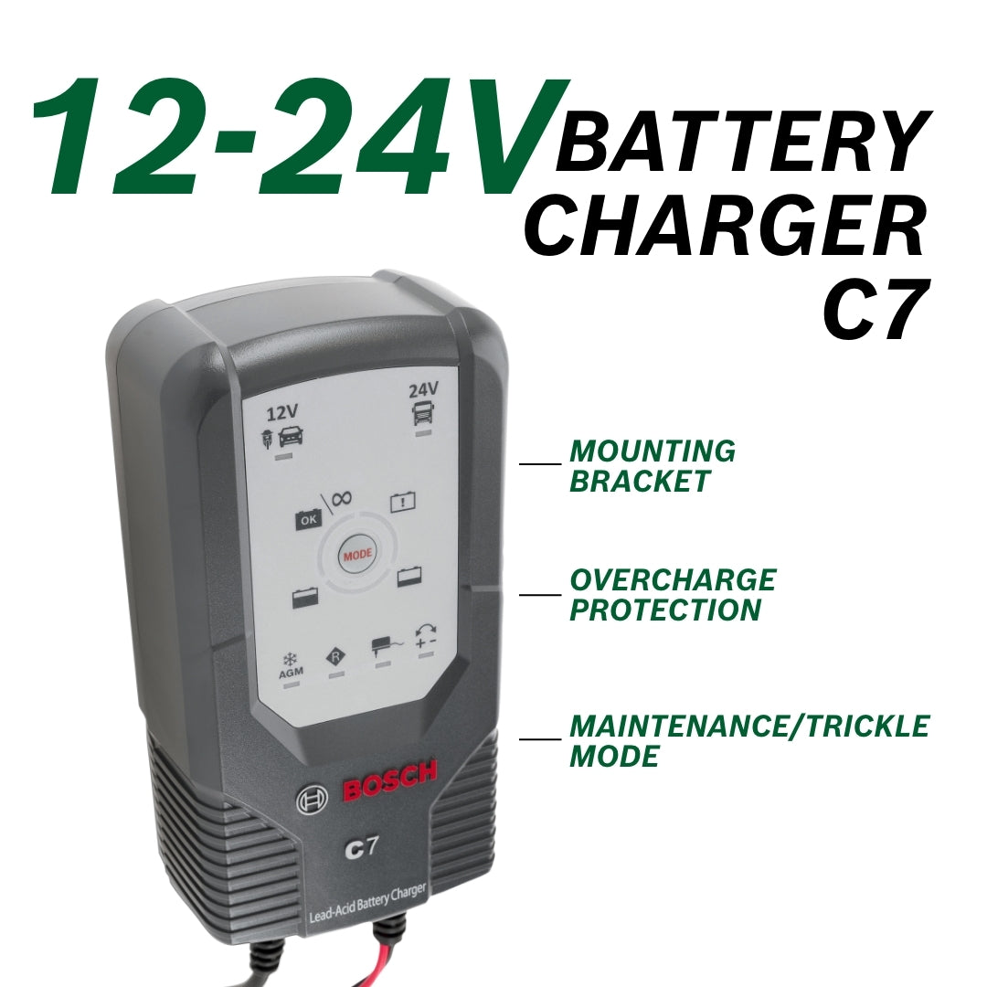 Bosch Battery Charger C7, 12 & 24V - Garage 7