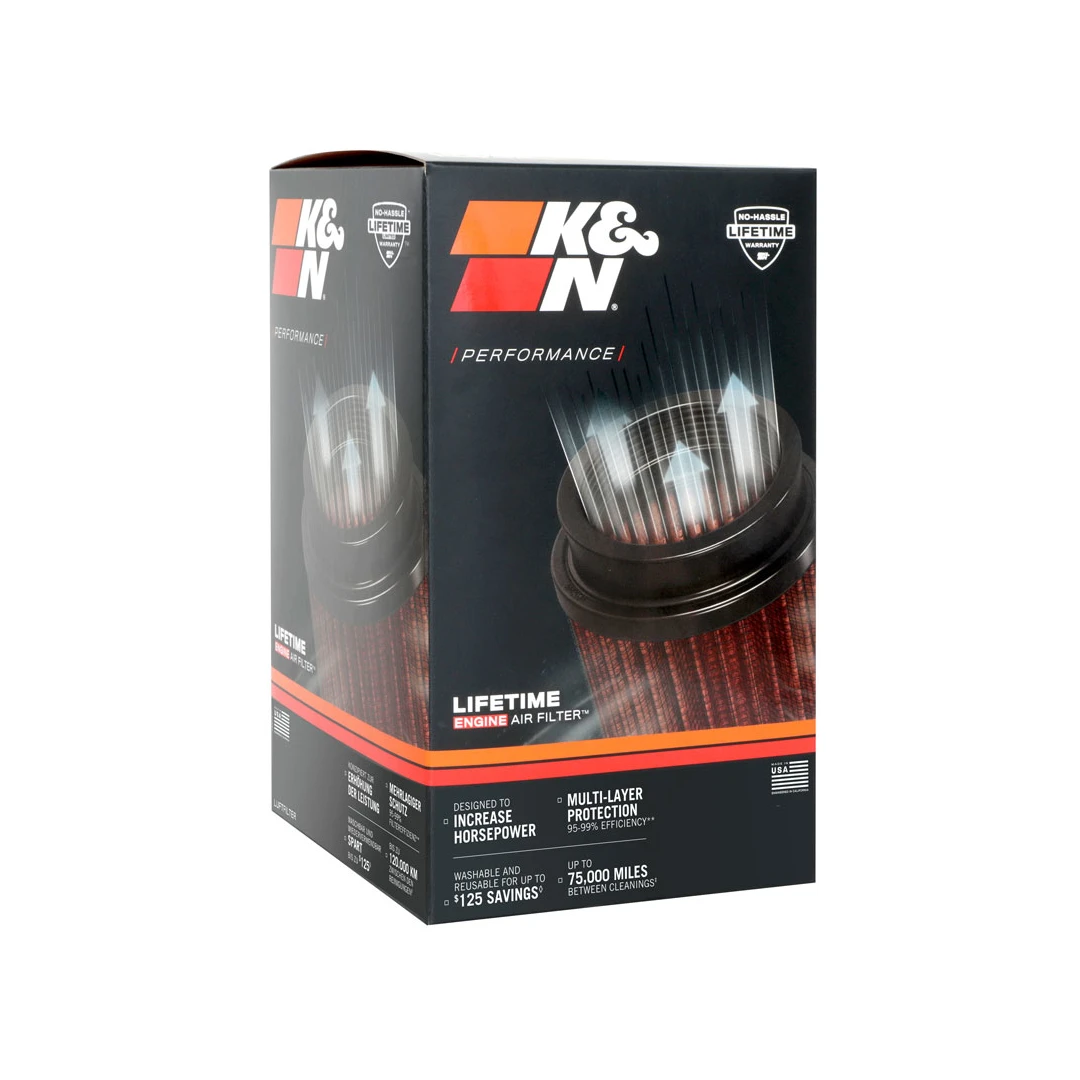 K&N Universal Pod Filter - 3.5" Inlet - 8.5" Tall x 5" Base Outside Diameter