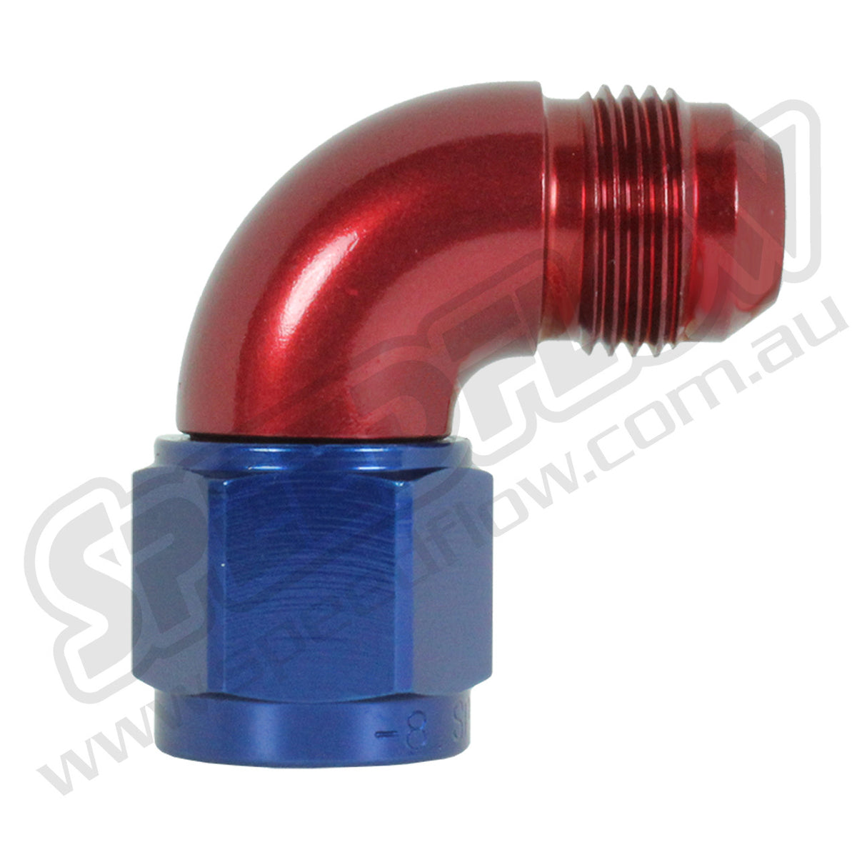 Speedflow 06AN 100 Series 90° Female/Male Swivel - Blue/Red
