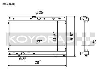 Koyorad Aluminium Racing Radiator - Mitsubishi Evo 7-9