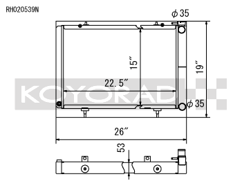 Koyo K-Sport NFLO Radiator - S14/S15 (V8 Swap)