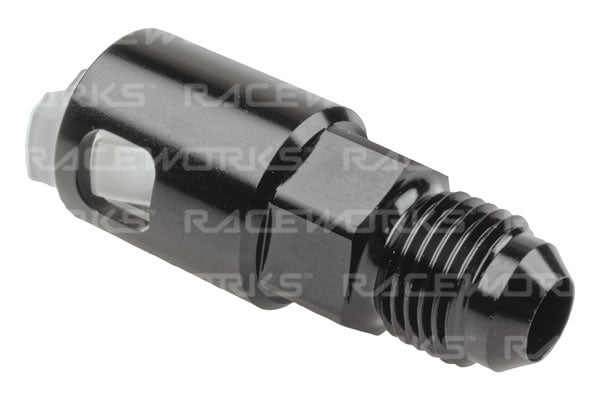 Raceworks -06AN 'GM EFI Adaptor - 3/8" - Black (Plastic Insert)