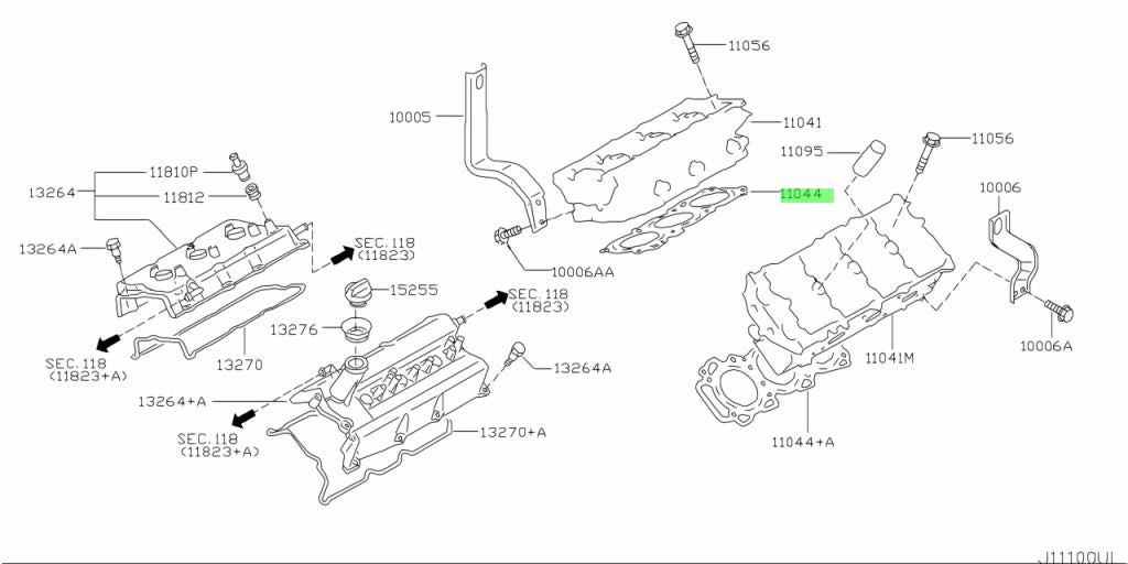 Nissan Genuine Head Gasket, Drivers Side VQ25/VQ35