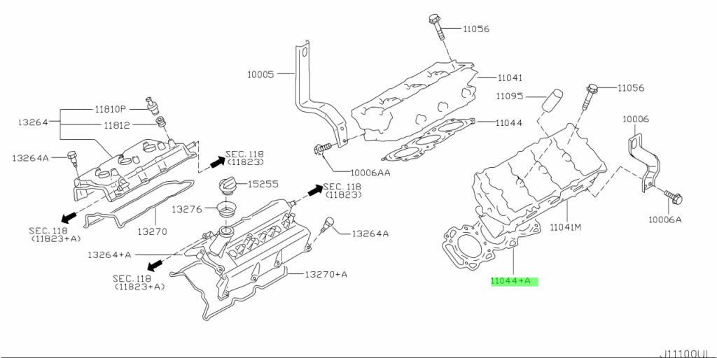 Nissan Genuine Head Gasket, Passenger Side VQ25/VQ35