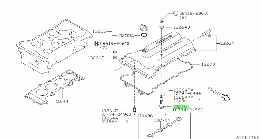 Nissan OEM Spark Plug Tube Gasket - SR20 Non-VCT
