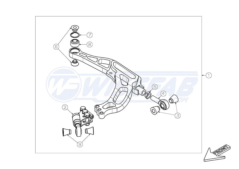 Wisefab Nissan S14 FrontRackLowerArmLeft