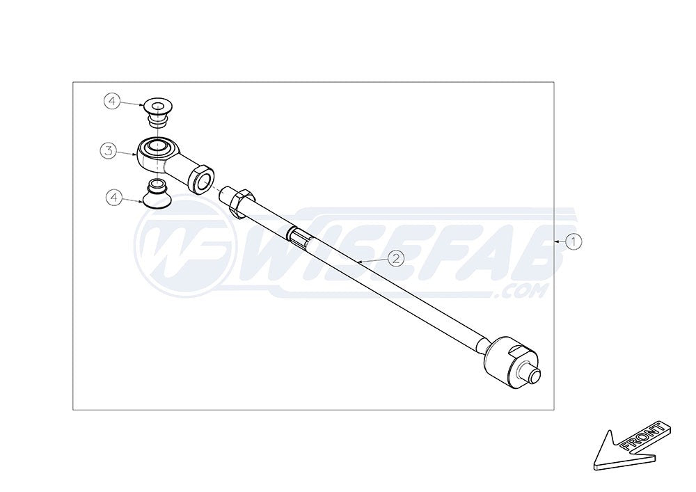Wisefab Tie Rod Inner M14x1.5 M14x1.5 L323