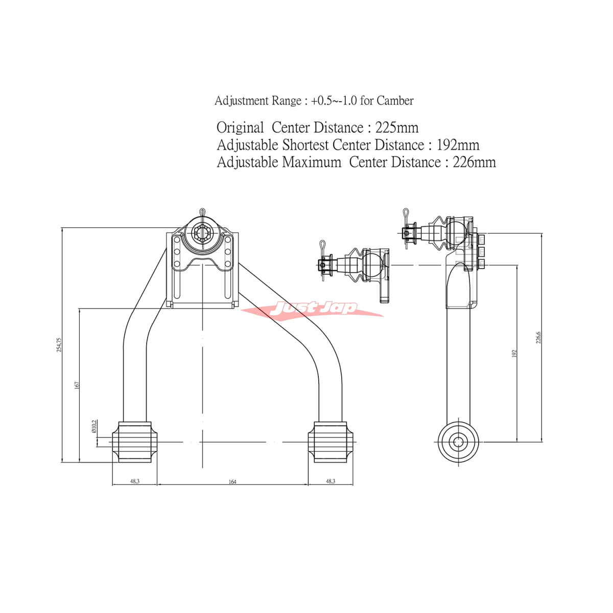 ZSS Front Upper Camber Arms (Hardened Rubber) Fits Lexus IS250/GS350, Toyota Mark X, Crown & Majesta