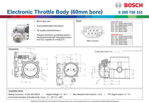 Bosch Motorsports Electronic Throttle Body - 60mm Bore