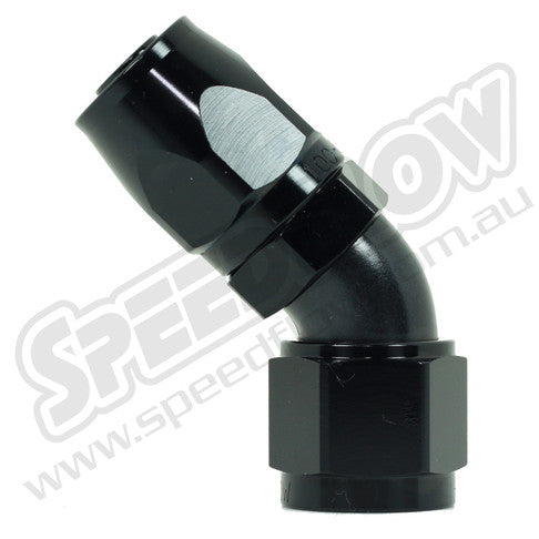 Speedflow -06AN 100 Series 45° Hose End - Black