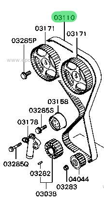 Mitsubishi Genuine Timing Belt - 4G63
