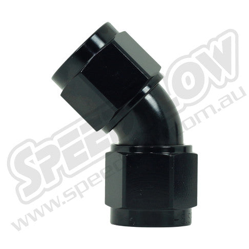 Speedflow 08AN 100 Series 45° Female Swivel - Black