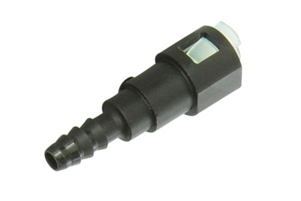 Radium Adapter Fitting, 5/16in SAE Female to 3/8in Hose Barb