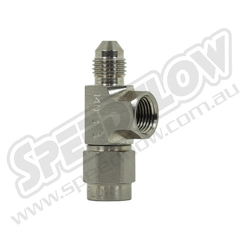 Speedflow 03AN 100 Series Straight 'With 1/8"NPT Port' Female/Male Swivel - Black