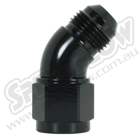 Speedflow -12AN 100 Series 45° Female/Male Swivel - Black