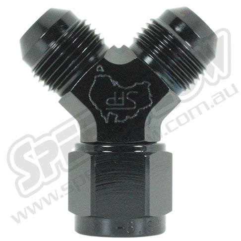 Speedflow -06AN 100 Series Female/2X Male 'Y' Swivel - Black