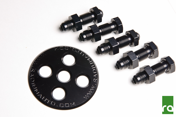 Radium 06AN Bulkhead Plate w/ 5 Fittings and Nuts