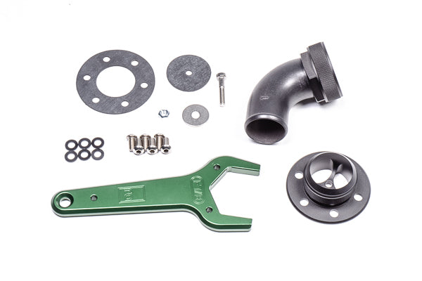 Radium Remote Mount Fill Neck, 24AN Elbow, 1.5in barb