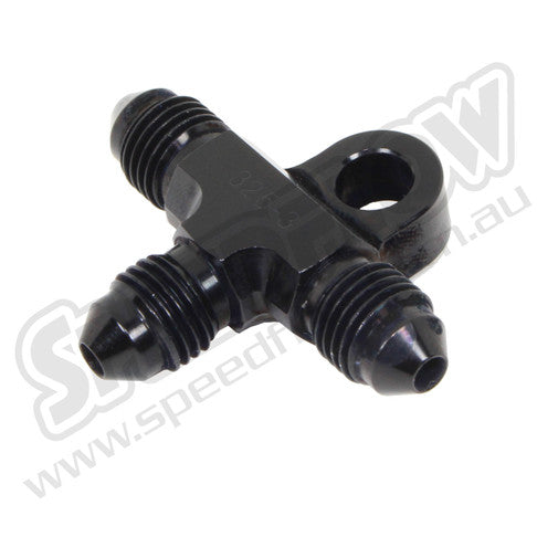 Speedflow -03AN 200 Series 'Male Tee With Bracket' - Black