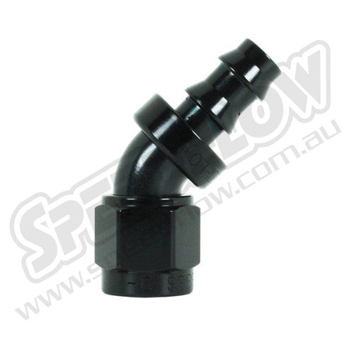 Speedflow -06AN 400 Series 45° Pushlock Hose End - Black
