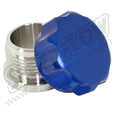 Speedflow 1.5In Bore Cap & Aluminum Bung Assembly -Blu