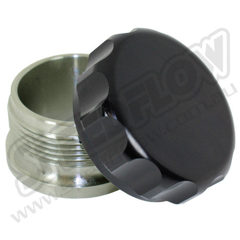 Speedflow 1In Bore Cap & Steel Bung Assembly - Black