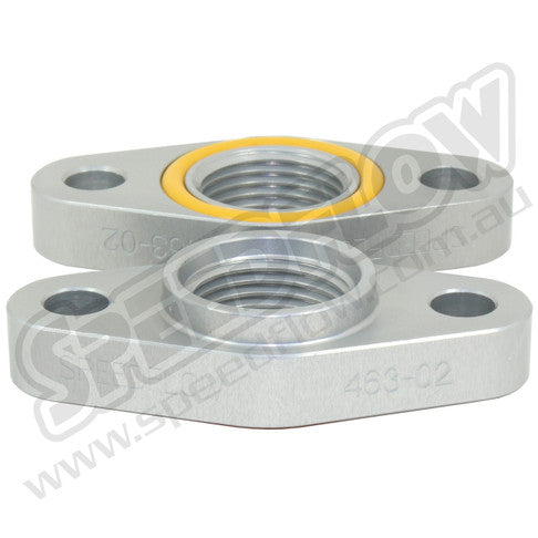 Speedflow -10AN "Turbo Drain Adapter" 50.8Mm T3/T4 Hole Centres - Silver