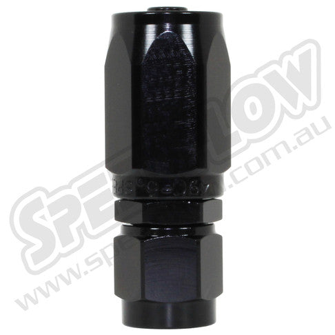 Speedflow -08AN Straight Power Steering Hose End - Black