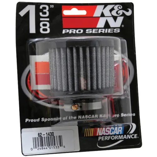 K&N Crank case vent air filter - 35mm ID, Rubber Top - 76mm OD