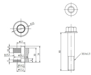 Hardrace Front Roll Center Adjuster - Toyota/Lexus Crown, Mark X, IS xE, GS