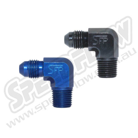 Speedflow -06AN 90° Male NPT Adapter - 1/8" NPT - Black