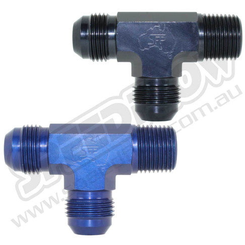 Speedflow -04AN "Tee With NPT On-Run" 1/4" - Black