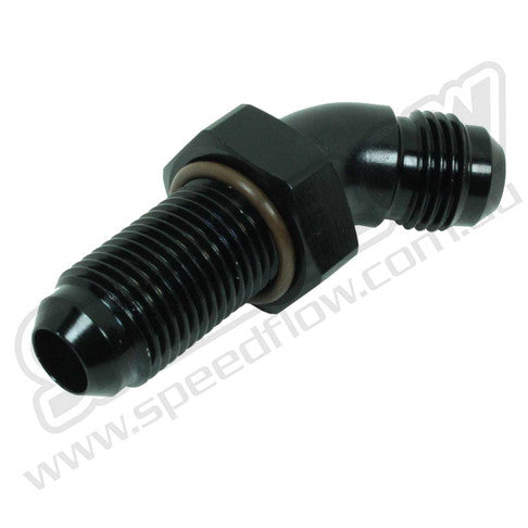 Speedflow -08AN 45°  Bulkhead Flare - Black