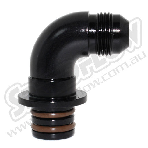 Speedflow -06AN '90° Male 6R Transmission Adaptor' - Black