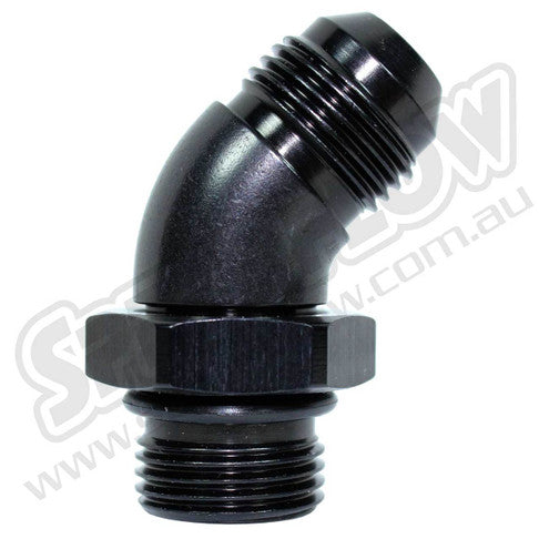 Speedflow 08AN '45° Male Port Adapter' 08Orb - Black